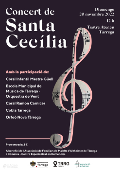 Tàrrega celebrarà el tradicional concert de Santa Cecília el diumenge 20 de novembre a benefici de l’Associació de Familiars de Malalts d’Alzheimer