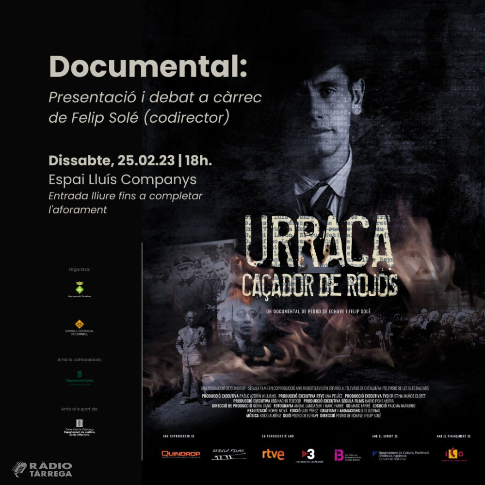 L’Espai Lluís Companys acull la presentació del documental  Urraca, caçador de rojos