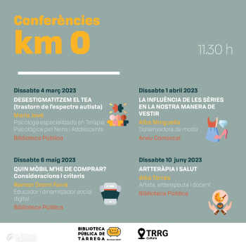 La Biblioteca Pública de Tàrrega - Germanes Güell programa una nova edició del cicle de conferències 'Km 0'