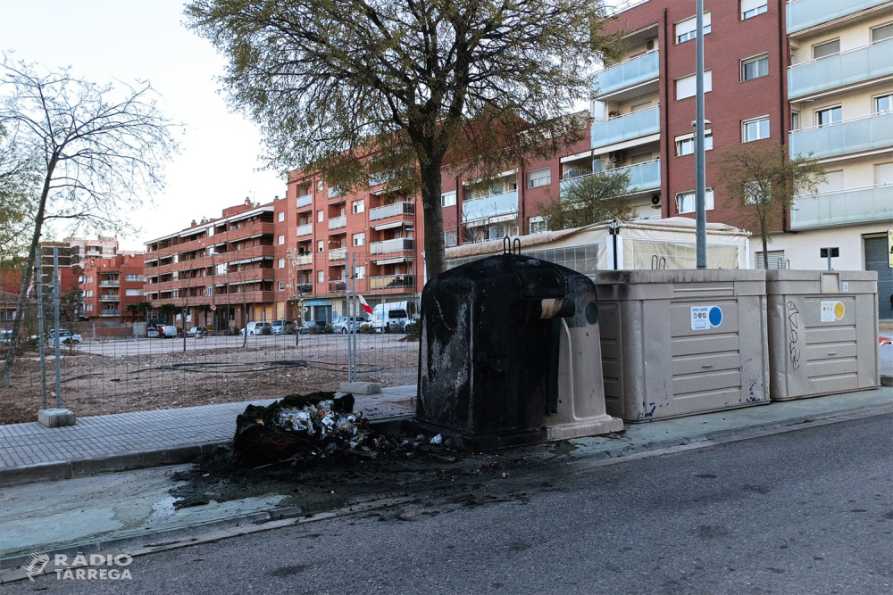 La Policia Local de Tàrrega deté un home com a presumpte autor de la crema de contenidors registrada diumenge passat a la ciutat