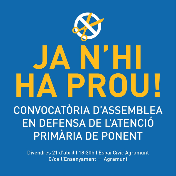 Acorden activar una campanya en defensa de l'Atenció Primària a Ponent
