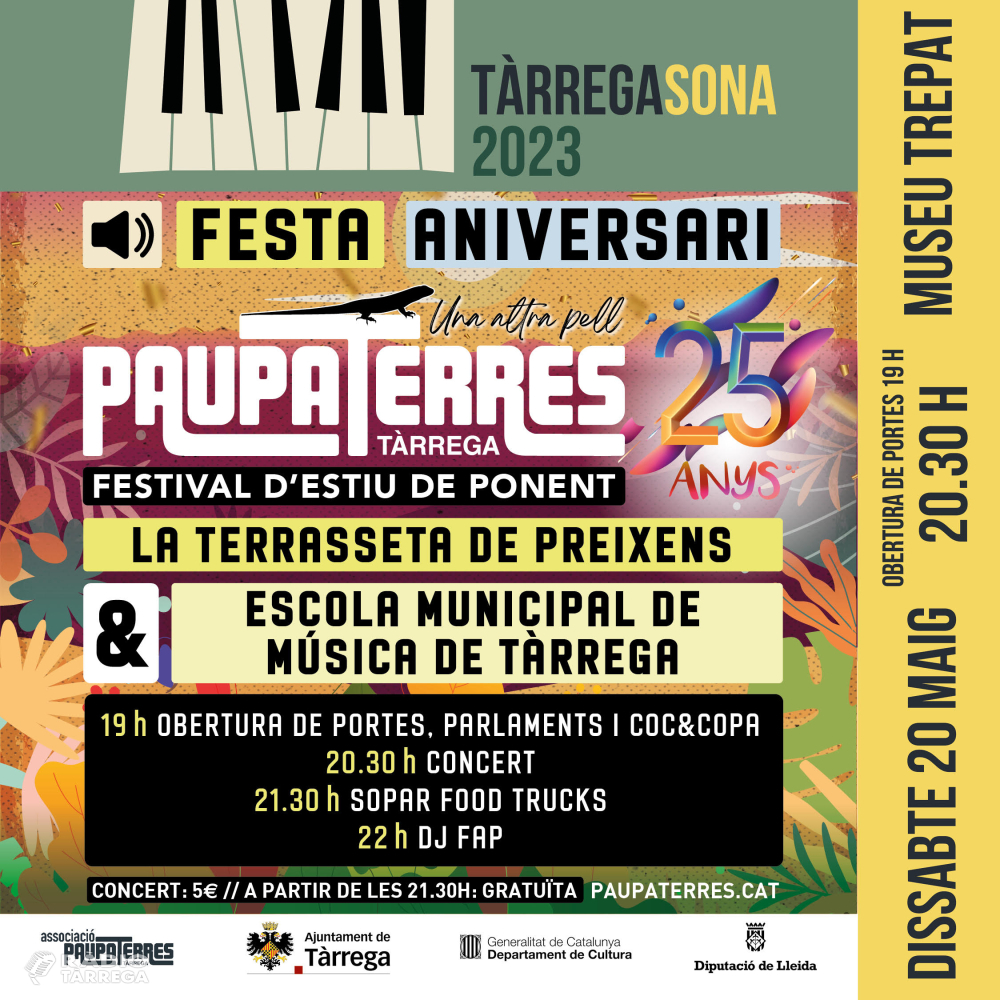 El Festival Paupaterres de Tàrrega celebra el 25è aniversari amb una festa al Museu Trepat el dissabte 20 de maig