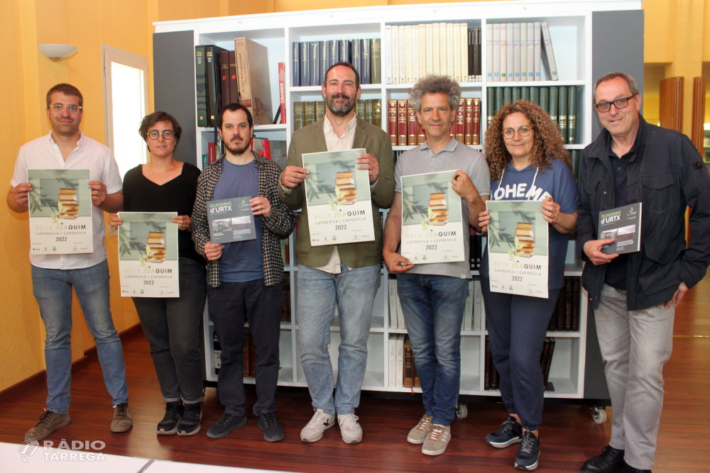 Tàrrega, Maldà i el Consell Comarcal de l’Urgell premien dos nous treballs de recerca en el marc de la Beca Joaquim Capdevila i Capdevila