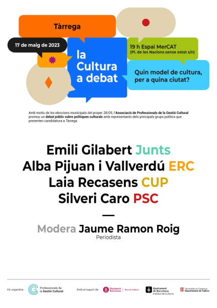 L’Associació de Professionals de la Gestió Cultural de Catalunya organitza un debat electoral sobre polítiques culturals  a Tàrrega