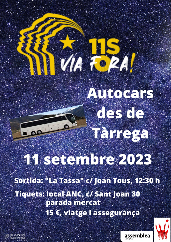 L'ANC de Tàrrega organitza autobusos a Barcelona pel dia 11 de setembre, Diada Nacional de Catalunya