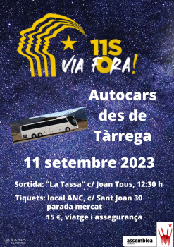 L'ANC de Tàrrega organitza autobusos a Barcelona pel dia 11 de setembre, Diada Nacional de Catalunya