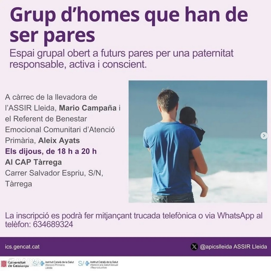 Arriba a Tàrrega un espai grupal obert per a homes que han de ser pares