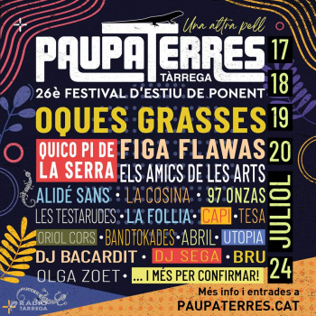 Oques Grasses, cap de cartell del Paupaterres 2024 de Tàrrega