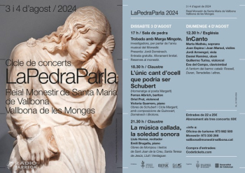 El Reial Monestir de Santa Maria de Vallbona celebra la novena edició del cicle de música 'La Pedra Parla'