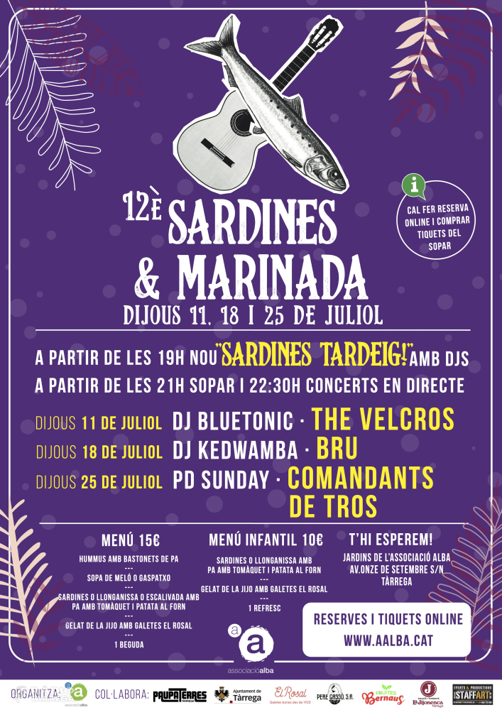 El Festival 'Sardines i Marinada' de l'Associació Alba celebra la seva 12a edició ampliant l’horari a la tarda