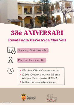 La Residència Mas Vell d'Agramunt celebra 35 anys