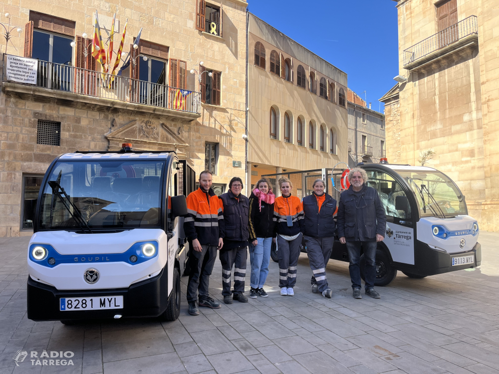 L’Ajuntament de Tàrrega incorpora dos vehicles elèctrics compactes per millorar la neteja de la via pública