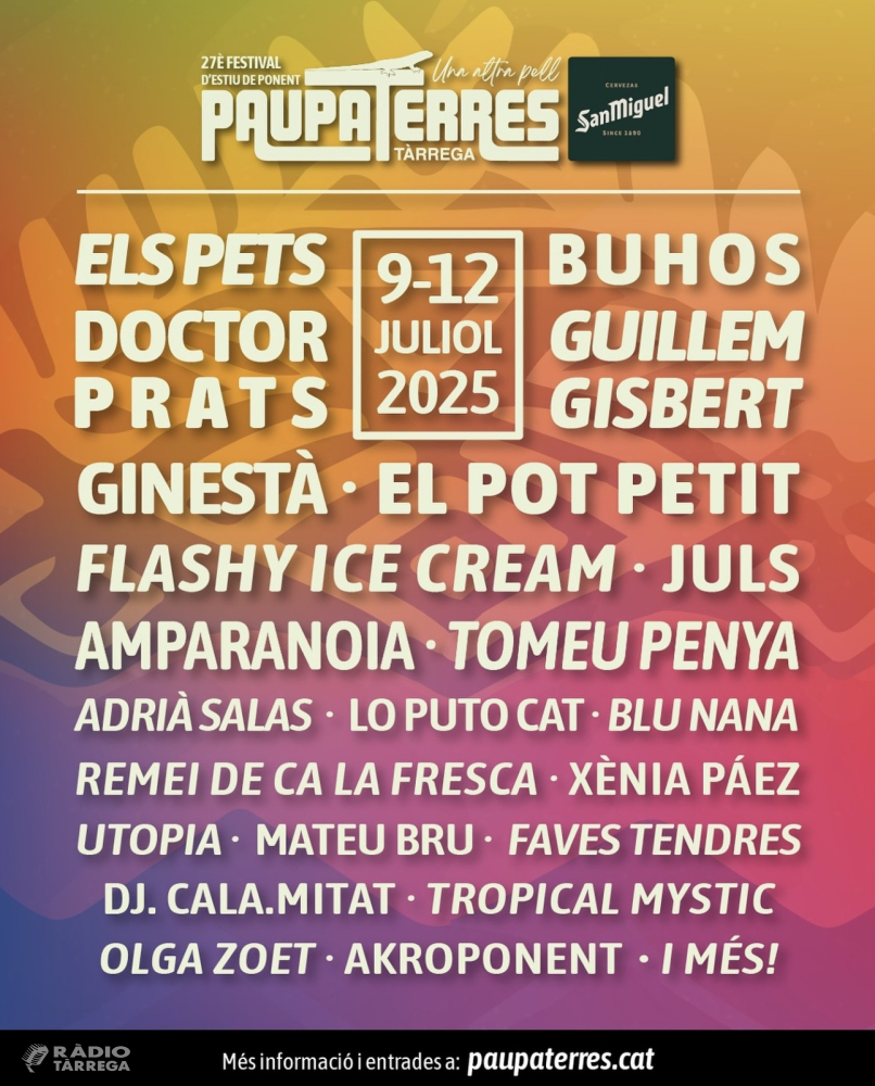El festival Paupaterres anuncia el cartell de la 27a edició