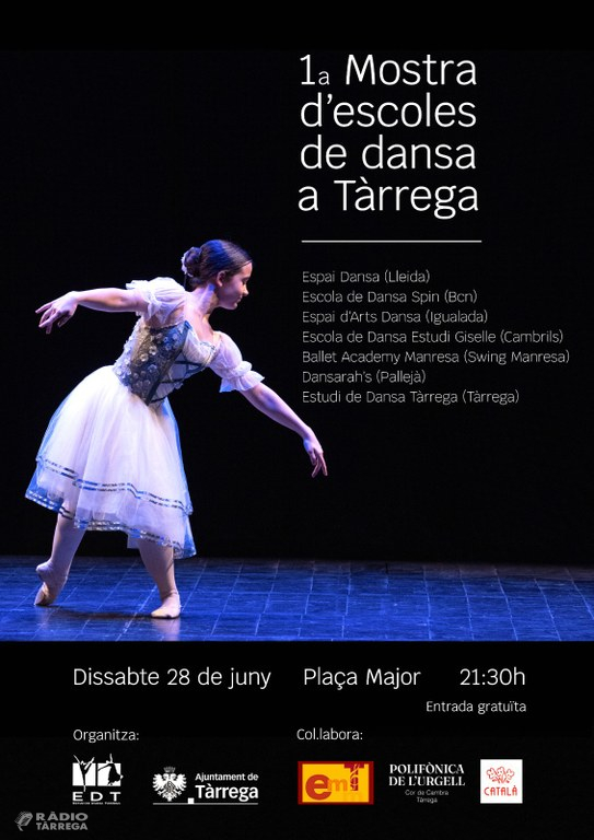 Tàrrega acollirà la 1a Mostra d'Escoles de Dansa amb la participació de set centres de Catalunya
