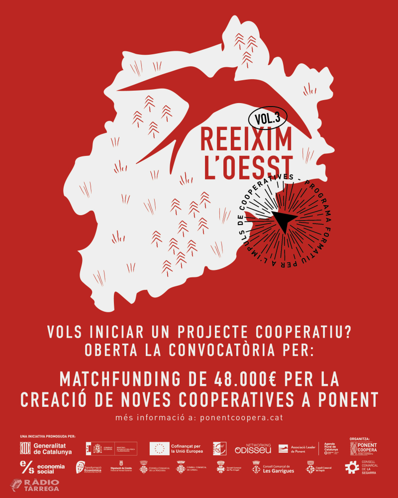 S’obre la convocatòria del matchfunding de la 3a edició de Reeixim L’OESST per finançar projectes cooperatius a Ponent