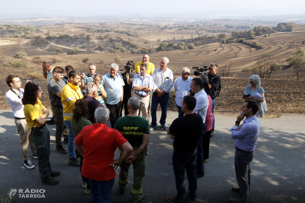 Agricultura facilitarà un peritatge col·lectiu als pagesos afectats per l’incendi de Torrefeta i Florejacs