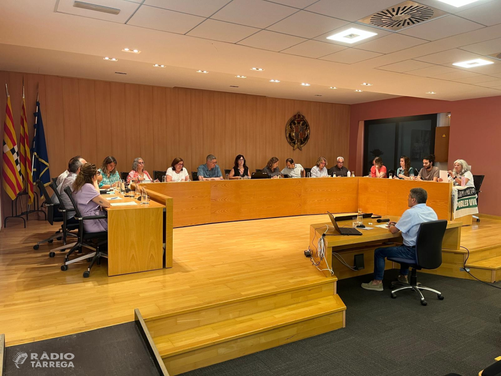 Primera sessió del Ple de l'Ajuntament de Tàrrega amb el nou cartipàs municipal