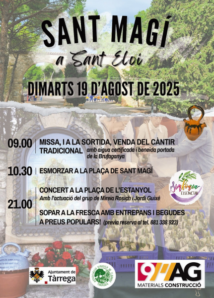 El Parc de Sant Eloi acollirà la tradicional celebració de Sant Magí el dimarts 19 d'agost