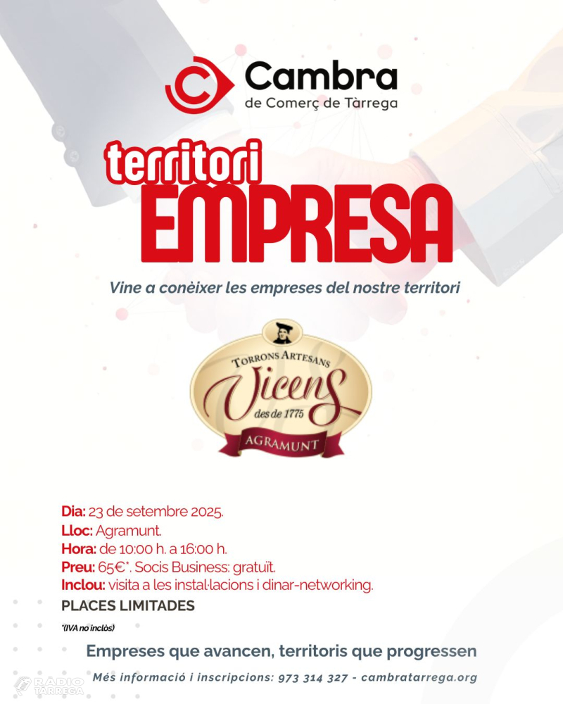 La Cambra de Comerç de Tàrrega presenta 'Territori Empresa', una iniciativa per connectar empreses
