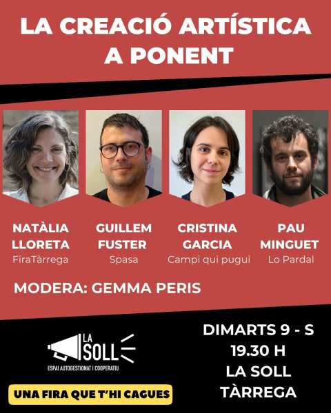 La Soll acull aquest dimarts una taula rodona per debatre sobre la creació artística a Ponent