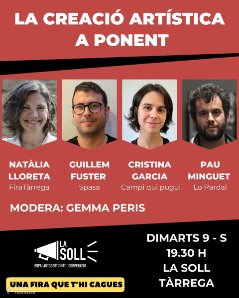 La Soll acull aquest dimarts una taula rodona per debatre sobre la creació artística a Ponent