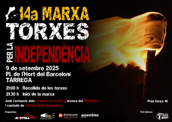 Tàrrega acollirà la 14a Marxa de Torxes per la Independència