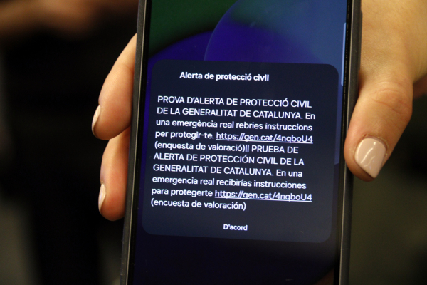 La prova del sistema d'alertes a mòbils de Lleida, l'Alt Pirineu i Aran rep més de 3.000 enquestes en mitja hora
