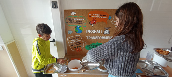 Una trentena d'escoles dels menjadors de Quàlia treballen per reduir i conscienciar sobre el malbaratament alimentari