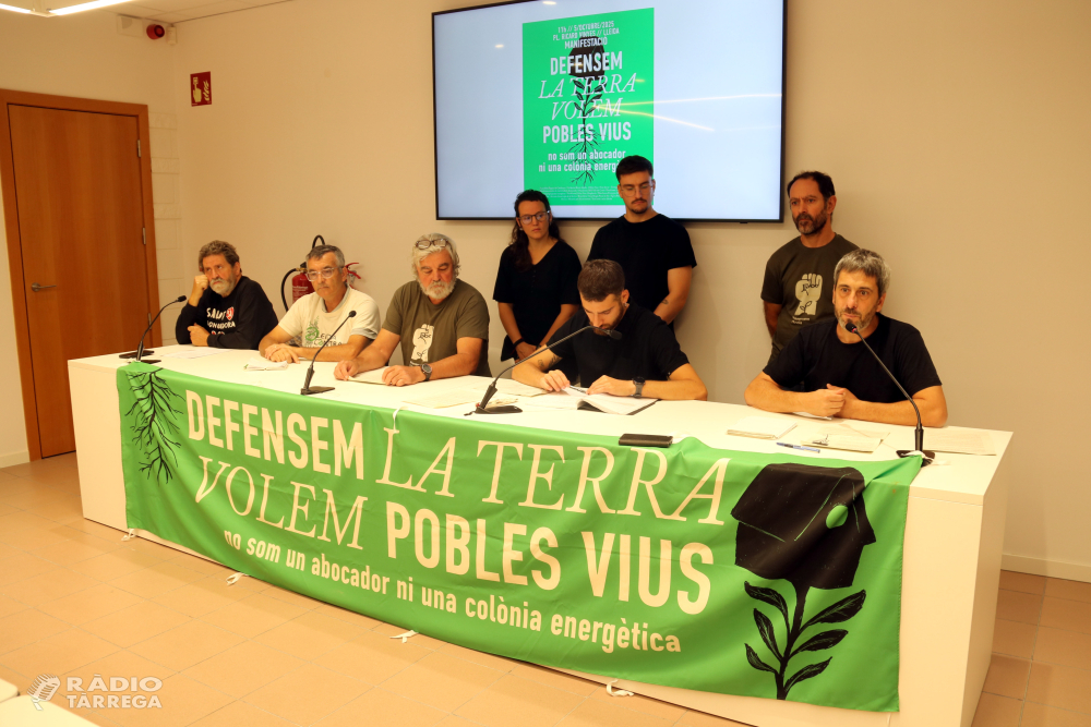 Pobles Vius d'Anglesola i 15 entitats més, han convocat una manifestació diumenge a Lleida contra els macroprojectes energètics i en defensa de la "vida rural"