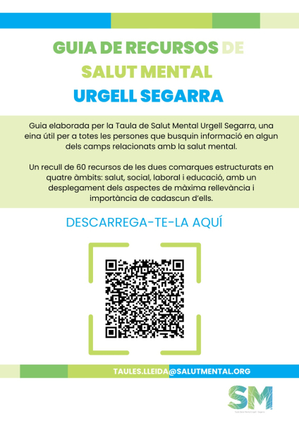 La Taula de Salut Mental Urgell-Segarra presenta una guia de  recursos per millorar el benestar emocional de la ciutadania