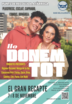 Tàrrega se suma al Gran Recapte els dies 7 i 8 de novembre