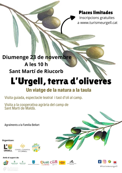 L'Àrea de Turisme del Consell Comarcal de l'Urgell impulsa l'activitat 'Terra d'Oliveres, un viatge de la natura a la taula'
