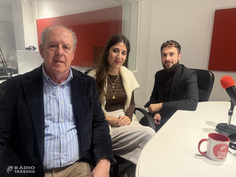 L’alcaldessa de Castelfiorentino, Francesca Gianní, i el regidor de cultura italià, Franco Spina, visiten Tàrrega després de la col·laboració artística amb Josep Minguell