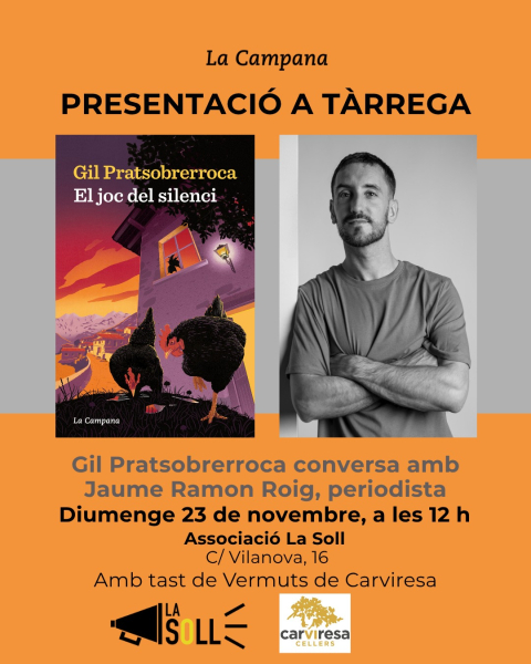 La Soll acollirà la presentació del llibre ‘El joc del silenci', del guionista català Gil Pratsobrerroca