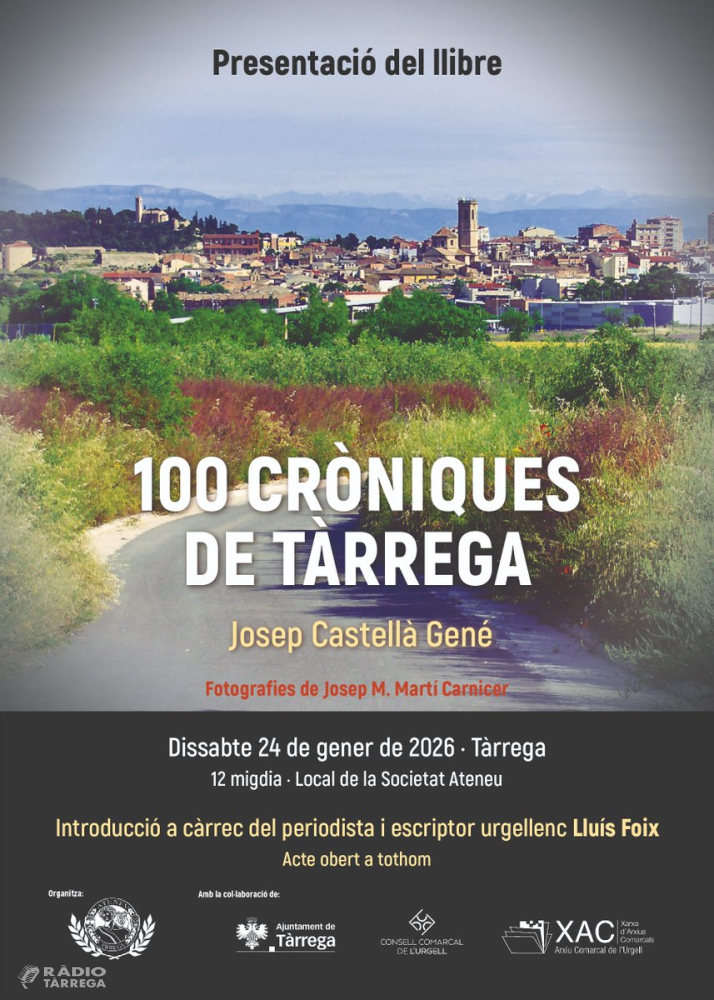 Josep Castellà Gené presenta el llibre '100 cròniques de Tàrrega' al local de la Societat Ateneu de Tàrrega
