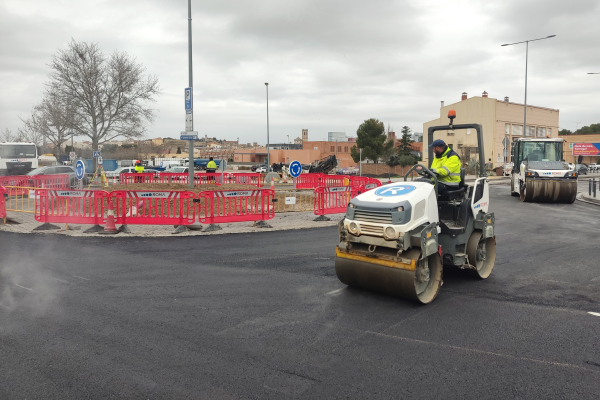 Avancen a bon ritme les obres d’ampliació i millora de la rotonda sud de la C-14 a Tàrrega