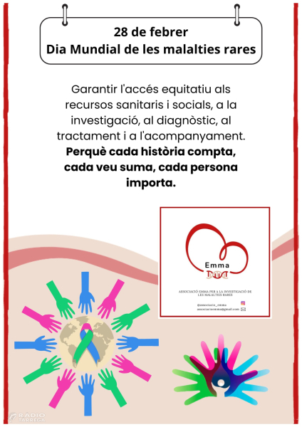 Centres educatius de Tàrrega i Anglesola se sumen a les activitats impulsades per l'Associació EMMA en motiu del Dia Mundial de les Malalties Minoritàries