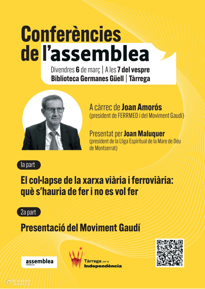 L'ANC Tàrrega per la Independència organitza una xerrada que debatrà sobre la situació de la xarxa ferroviària catalana
