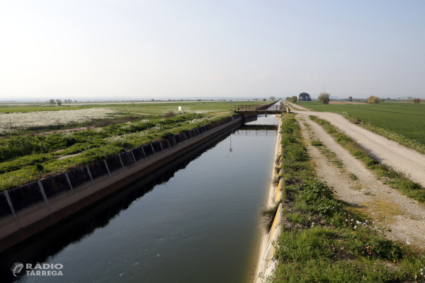 Comença la campanya del canal d’Urgell sense demanda d’aigua dels regants per les pluges de l’hivern