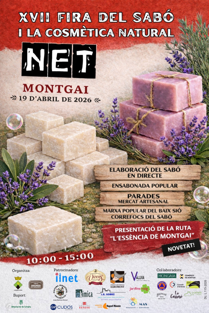 Montgai celebra la 17a edició de 'Net. Fira del Sabó i Cosmètica Natural'