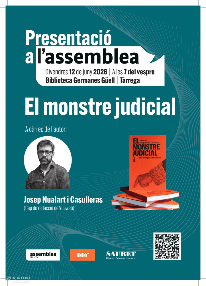 L'ANC de Tàrrega per la Independència acull la presentació del llibre 'El Monstre Judicial' de Josep Nualart Casulleras