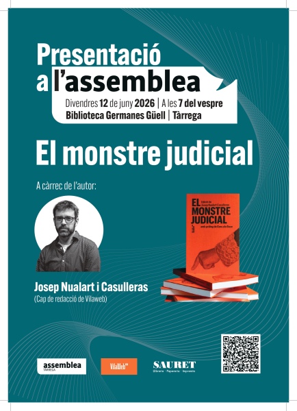 L'ANC de Tàrrega per la Independència acull la presentació del llibre 'El Monstre Judicial' de Josep Nualart Casulleras