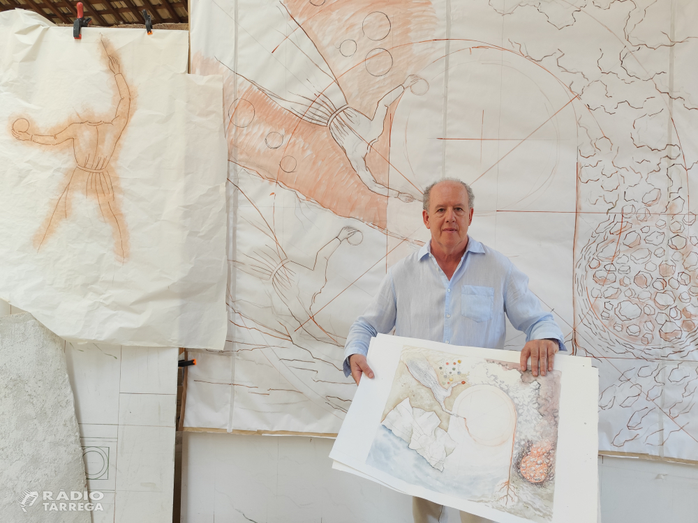 Josep Minguell presenta un nou fresc que s’exposarà al Museu Benozzo Gozzoli de Castelfiorentino, a la Toscana