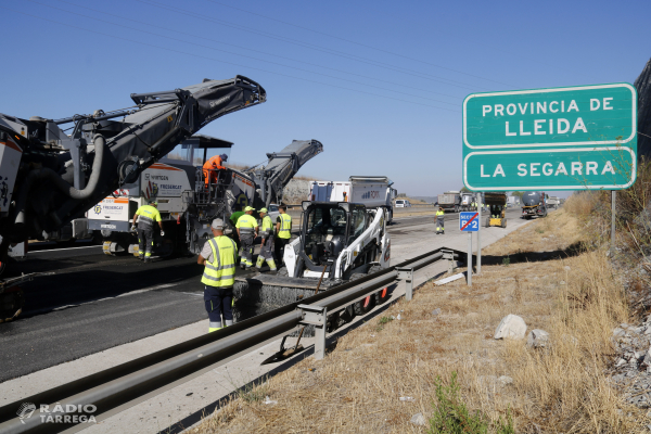 Comencen les obres de rehabilitació del ferm de l'A-2 entre Cervera i la Panadella