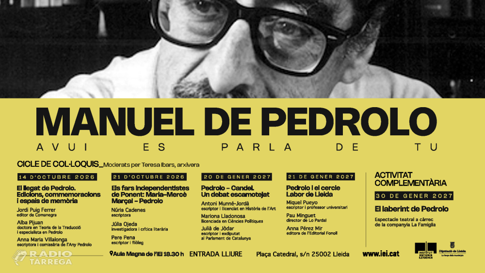 L’IEI reivindica la vigència de Manuel de Pedrolo amb un cicle de col·loquis sobre la seva obra, el seu pensament i el seu llegat