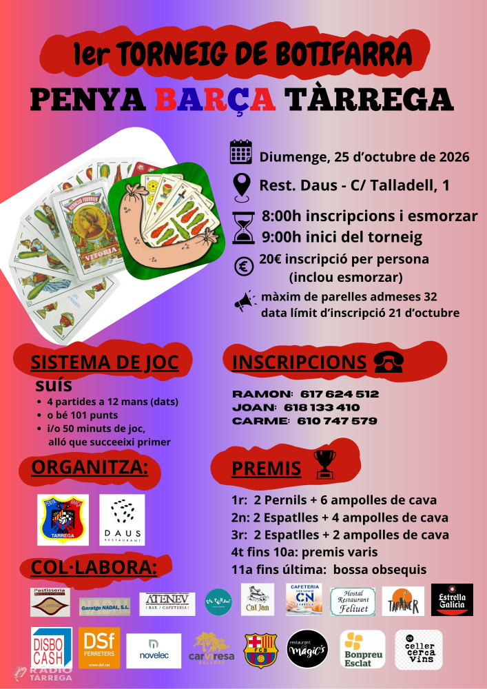 1er Torneig de Botifarra Penya Barça Tàrrega