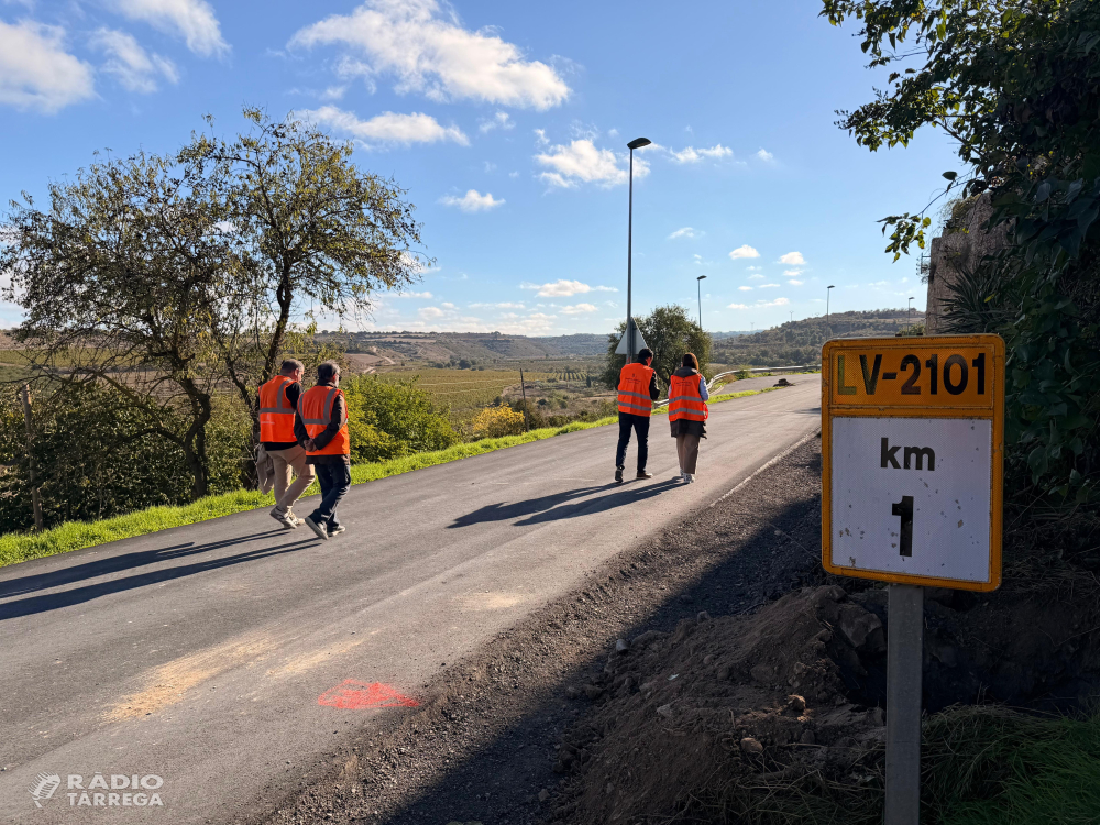 La Diputació de Lleida destina 2,36 M€ a la millora de la carretera LV-2101 entre Verdú i Montornès de Segarra
