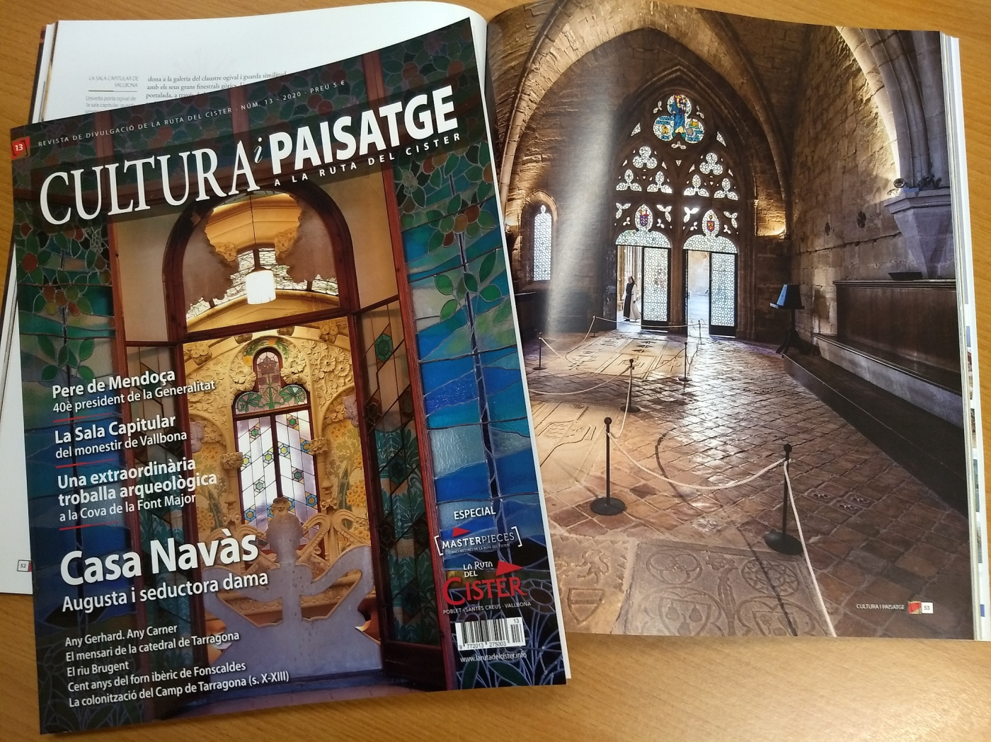 Reportatge a la revista Cultura i Paisatge a La Ruta del Cister