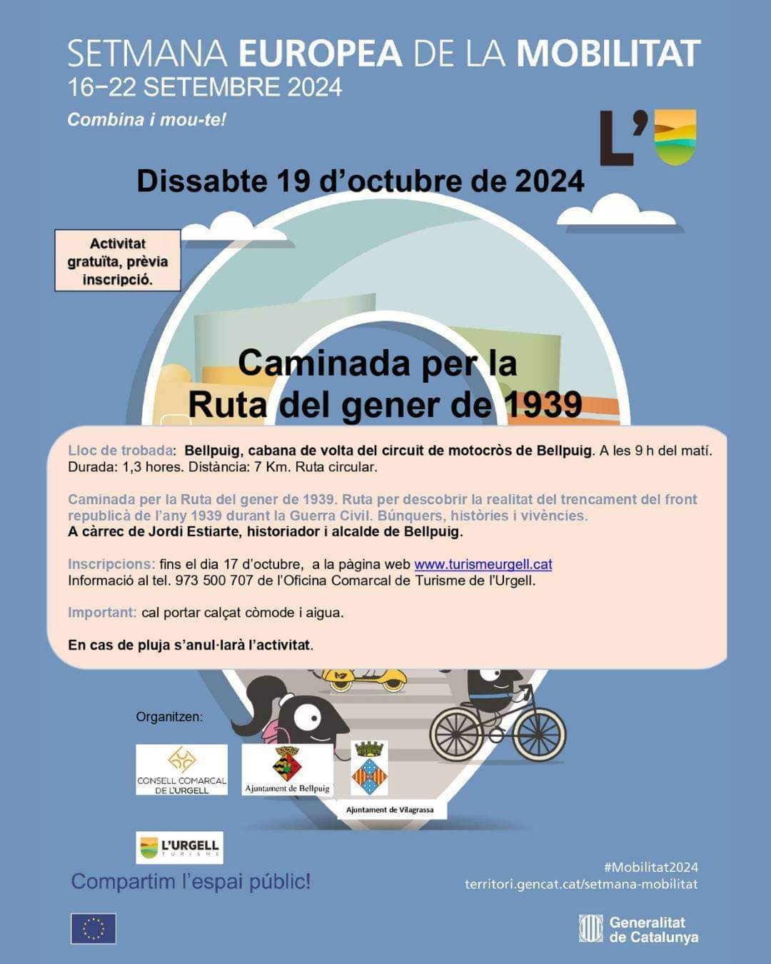 Dissabte 19 d'octubre , Caminada per la Ruta del gener de 1939