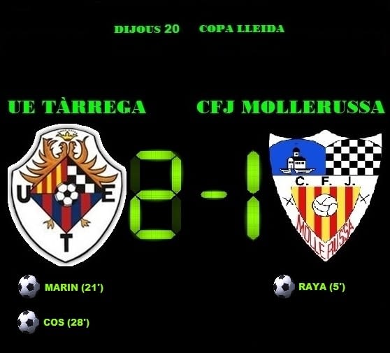 Crònica: UE Tàrrega 2-1 CFJ Mollerussa (Copa Lleida)